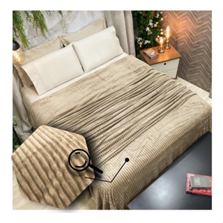 Cobertor Manta Fleece Queen Canelada Grossa Aveludada Soft altialergico Quente Frio Inverno