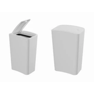LIxeira plastica com tampa click 8 litros branca Astra - LTC2BR1
