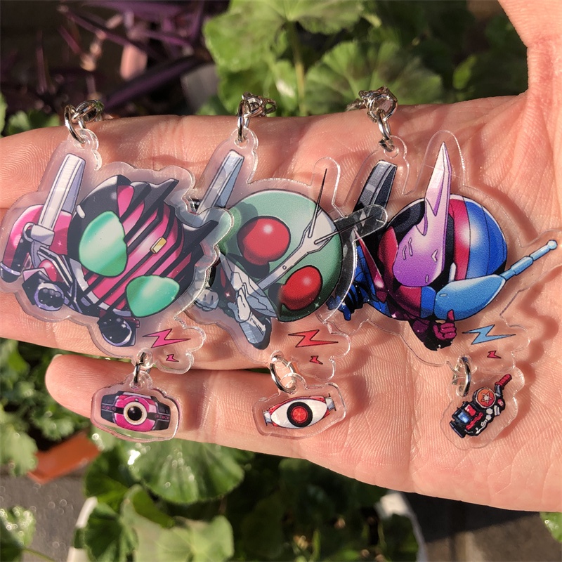 Kamen Rider Japan Anime Keychain Cartoon Personagem Kuuga Den-O Chaveiro Mulher Homem Mala De Mão Carro Telefone Pendente Fãs Lembranças