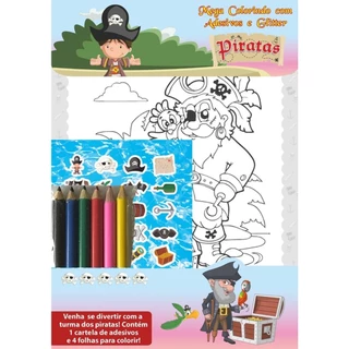 Piratas - Mega Colorindo com Adesivos e Glitter