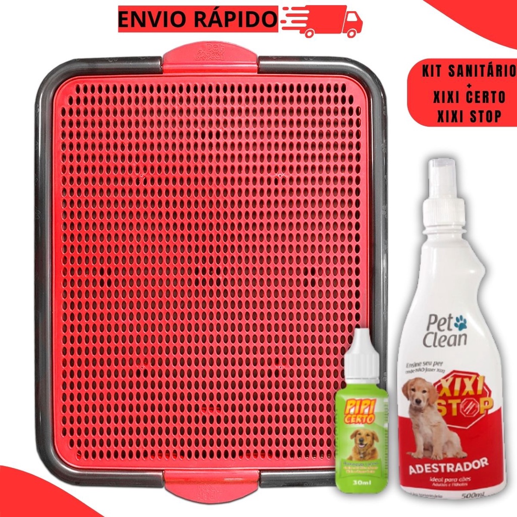 Kit Sanitário Canino Banheiro para Cachorro + Adestrador Xixi Stop e Xixi  Sim | Shopee Brasil