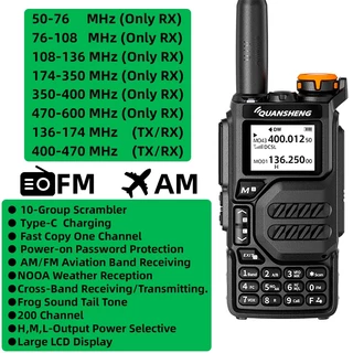 Rádio Portátil Quansheng UV-K5 Walkie Talkie Am Fm Estação Comutadora De Bidirecional Ham Sem Fio Conjunto Receptor De Longo Alcance
