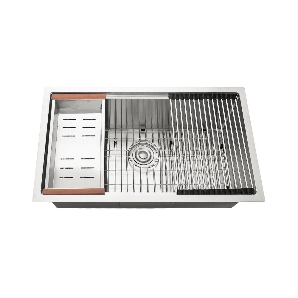 Cuba Para Cozinha Gourmet Aço Inox 304 Workstation Com Acessórios Jarauara 76x45 cm Pingoo - Prata