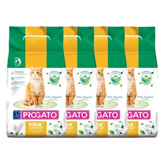 Kit C/4 Areia Progato Vida Comfort Biodegradável 1,8kg