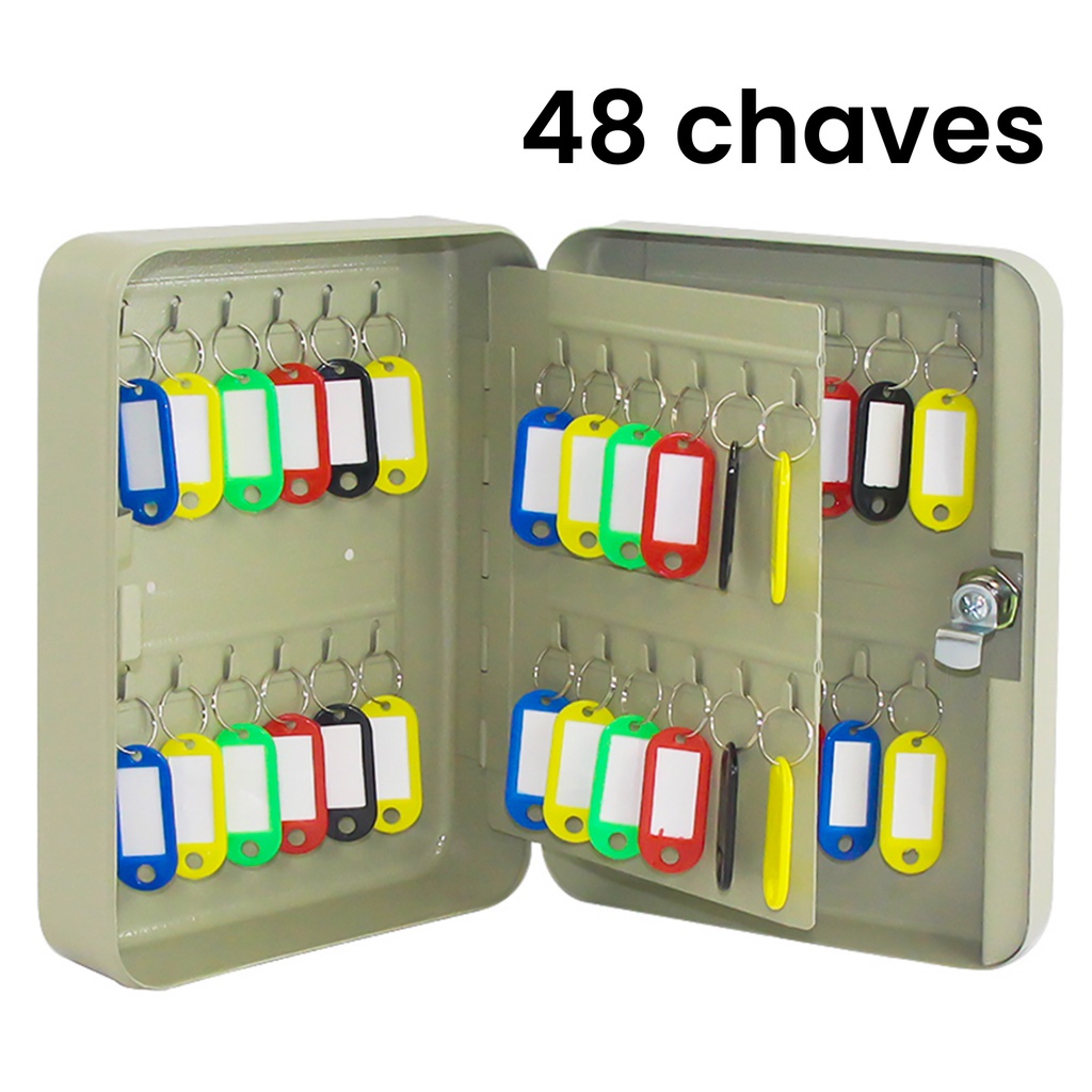 Porta Chaves Claviculário Armário De 48 Chaves Com Chaveiro