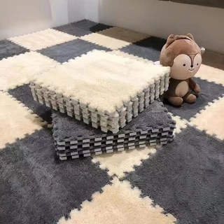 5 Tapetes De Espuma De Pelúcia PCS 11.8 " Para Crianças-Pisos Fofos De Intertravamento Grosso Com Junta De Borda Quadrada De Rug Split Joint Escalada Macia Salsicha Área Piso De Quarto