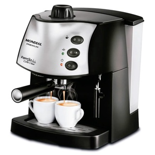 Cafeteira expresso 15 Bar preta e prata - Coffee Cream C-08 - Mondial (110V)