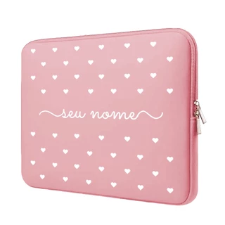 Capa Case Mala Feminina Maleta para Notebook Macbook Neoprene 15.6/14.1/13.3/12.1/17.3/11.6 - PERSONALIZADA com SEU NOME