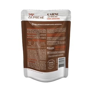 Ração Úmida Quatree para Cães Supreme Adulto Sabor Carne Sachê 100gr