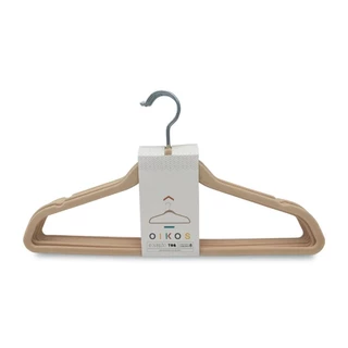 Conjunto de Cabides com 08 Peças em Veludo Bege