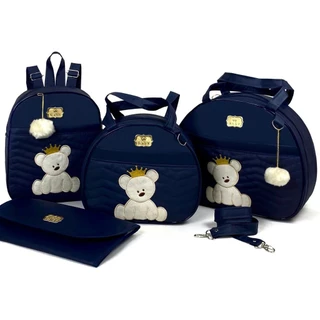 Kit de Bolsas Para Saída de Maternidade Ursinho com Mochila e Trocador de bebê em Oferta na Shopee