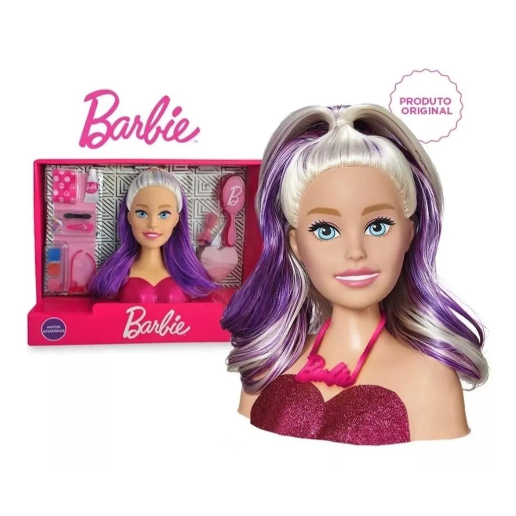 Boneca Pentear Maquiar Barbie Salão Barbie Busto Mãos Fala