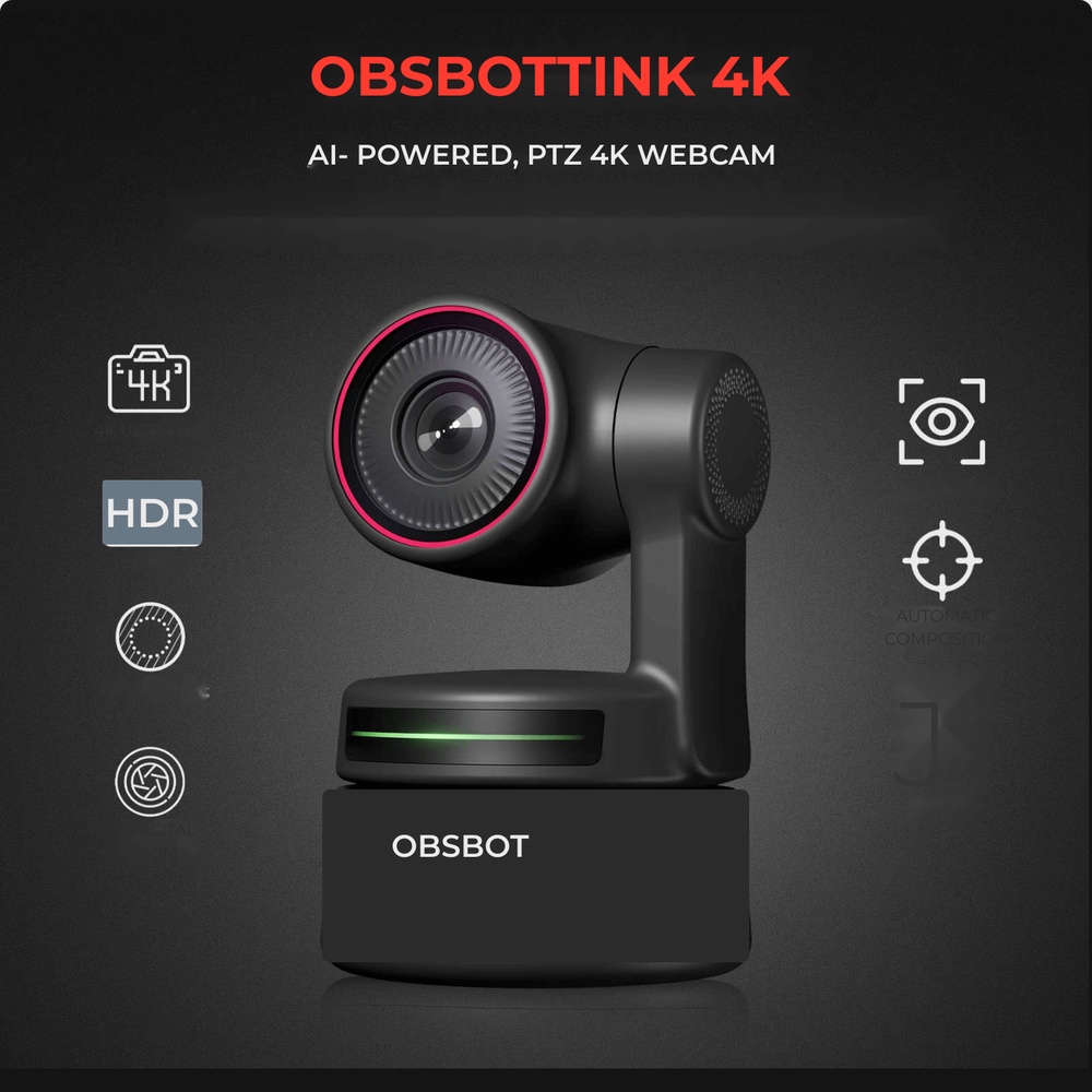 Câmera PTZ Webcam OBSBOT Tiny 4K AI-Powered USB | Shopee Brasil