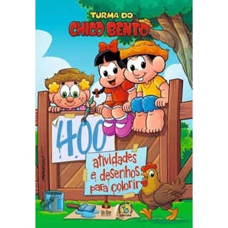 Livro: 400 Atividades e Desenhos para Colorir - Chico Bento em Oferta na Shopee