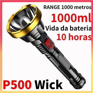 Lanterna Super Potente Brilhante Forte E Carregamento USB De Longo Alcance P500 Wick