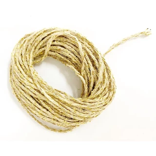 Cordão de Juta com fio dourado - 10 metros - EcoArt - Rizzo Distribuidora