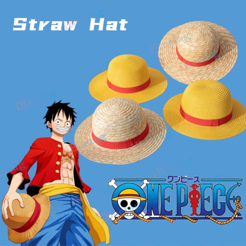 Maedack Luffy Chapéu de palha multifuncional anime personagem de desenho  animado protetor solar chapéu de palha cosplay chapéu de sol para adultos