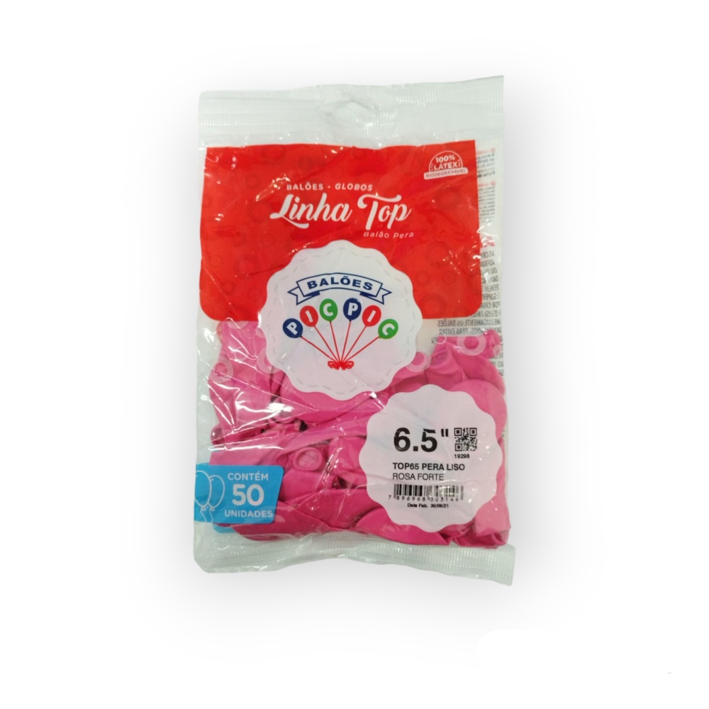 BEXIGA PERA LISO 50UN ROSA FORTE - BALOES PIC PIC | Shopee Brasil