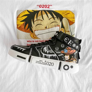 Sapatos De Anime Masculino Hightop : Tênis One Piece Ace Sneakers Para O Visual Final E Legal