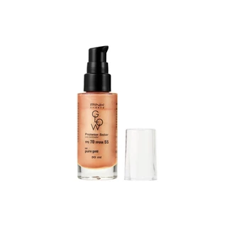 Pink Cheeks Glow FPS 70 FPUVA 55 Pure Gold Protetor Solar Facial com Iluminador 30ml em Oferta na Shopee
