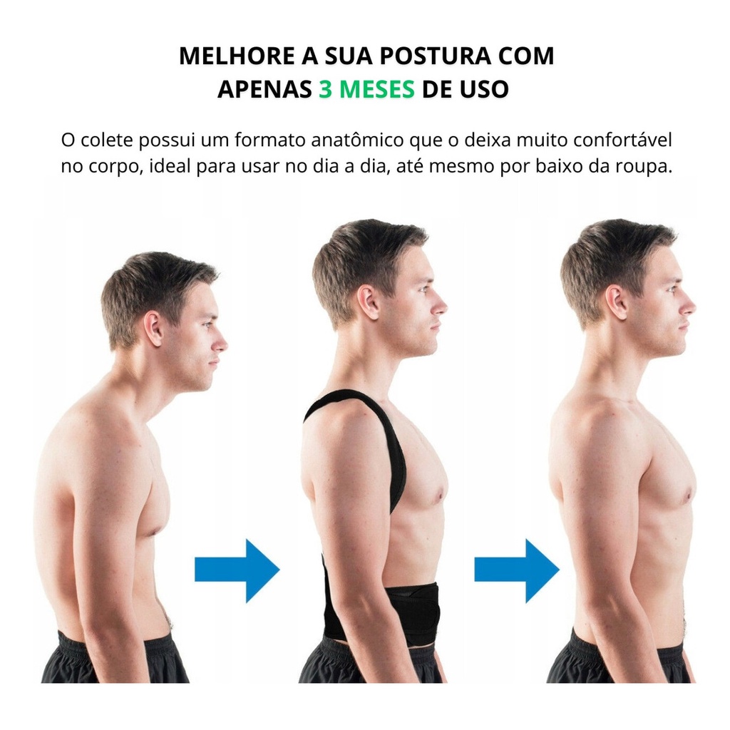 Imagem do produto Colete Corretor De Postura Ortopédico Coluna Lombar Unissex Dor nas Costas Feminino Masculino 5