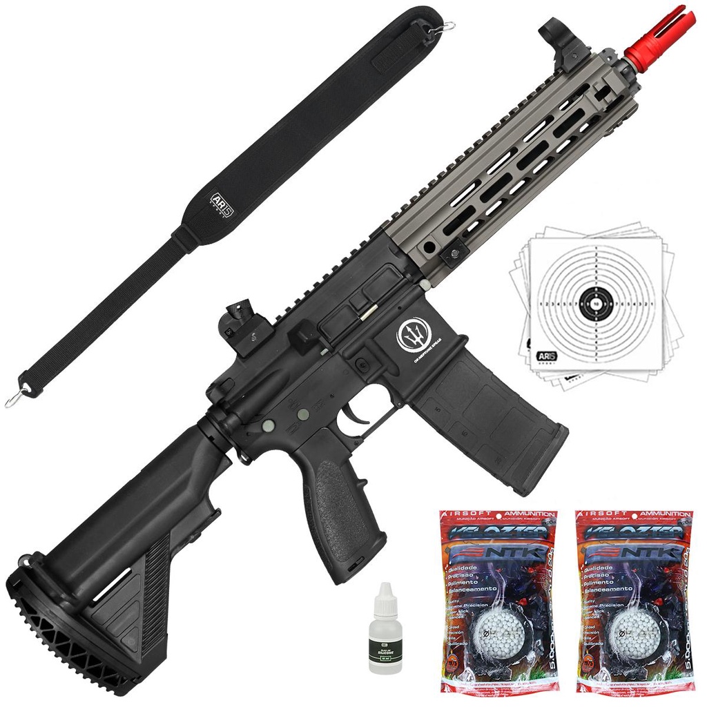 Rilfe Airsoft AEG Rossi Neptune 9 Devgru 6mm + Bandoleira | Shopee Brasil
