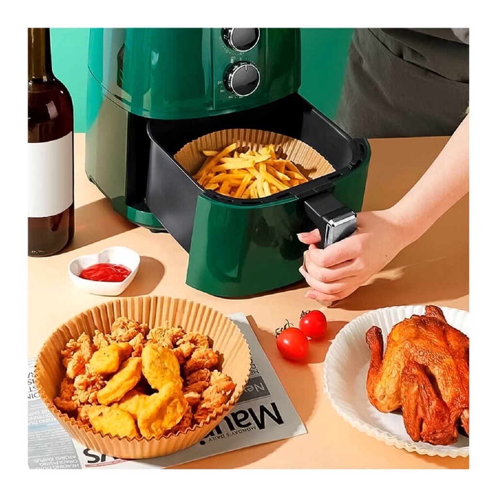 Kit 50 Forma Forminha De Papel Para Air Fryer Tapete Descartável