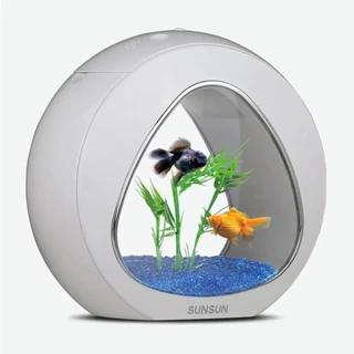 Aquário com Filtro e Luminária Led Beteira Plug and Play 6L Sunsun YA-02 para Peixe Betta