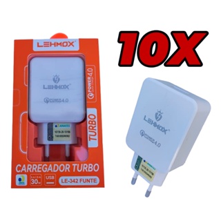 10x Carregador Fonte usb de Tomada Turbo 5v 5.1a Usb Duplo