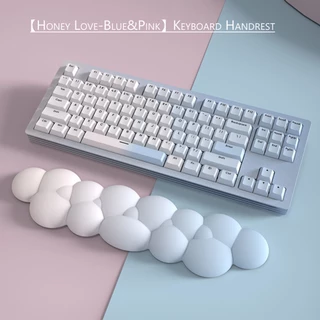 Confortável Tapete De Descanso Para O Pulso Do Mouse Em Forma De Nuvem Teclado Almofada De Apoio Espuma De Memória PU Inferior Couro Adequado Escritório PC