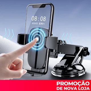 Suporte Celular Gps Carro Veicular Trava Automática Resistente Ajuste Rotação Base suporte para celular de carro magnético 360°