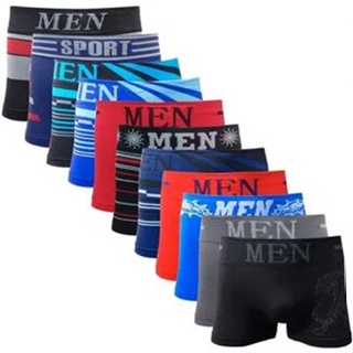 Kit 6 Cuecas Box Boxer Adulto Sem Costura MEN Microfibra