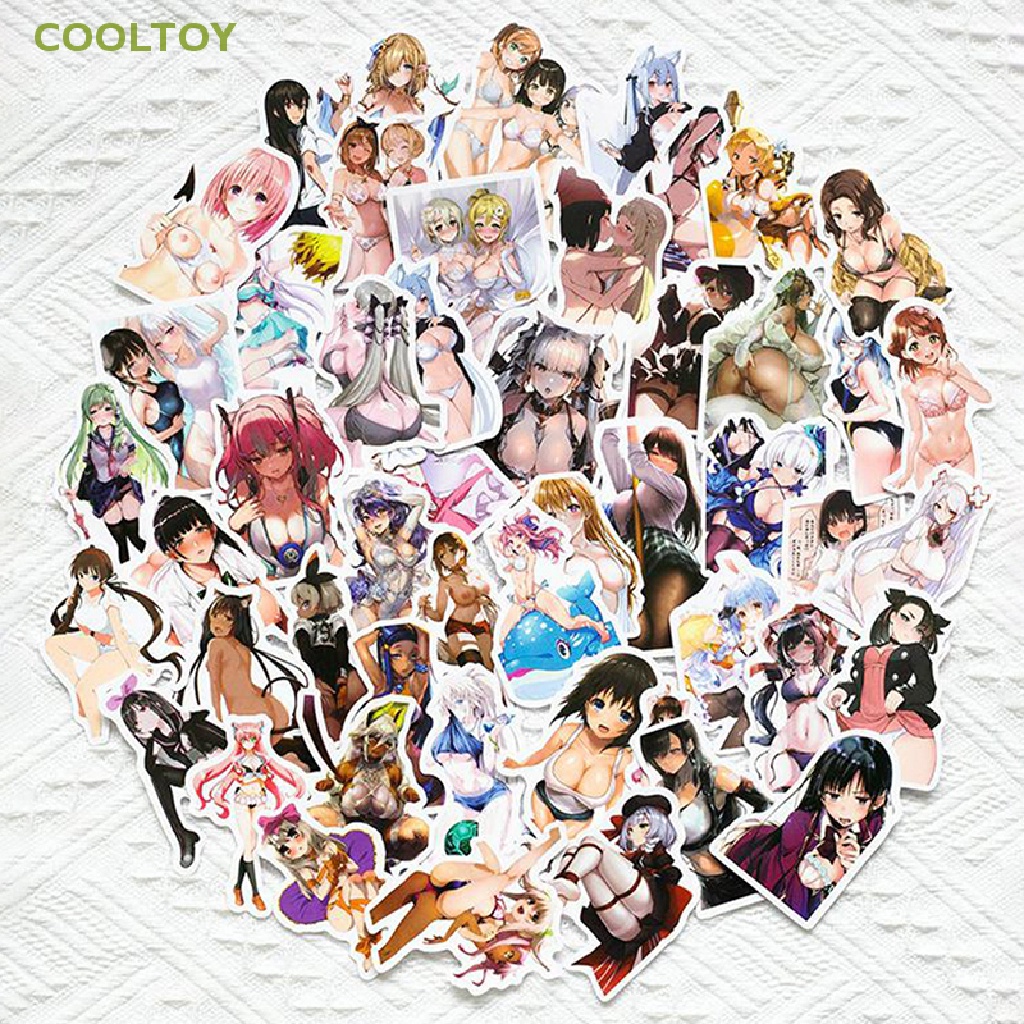 COOLTOY 50Pcs Anime Sexy Girl Stickers Adesivos Para Garotas Guitarra Portátil Decalques Carros De Skate Novo