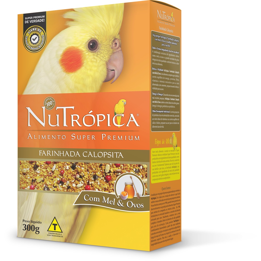FARINHADA CALOPSITA - MEL E OVOS 300 G - NUTRÓPICA