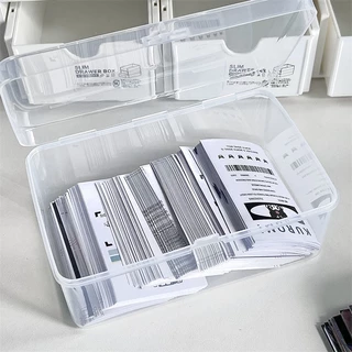 Ins Caixa de Armazenamento Transparente Organizador de Mesa Organizador de Mesa Multifuncional Caixa de Coleção de Cartões Fotográficos de Ídolos Caixa de Coleção de Cartões de Grande Capacidade Mangas de Cartões Adesivos Papelaria Armazenamento Classific