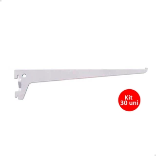 30 Suportes Para Trilho Cremalheira Prateleira 30cm