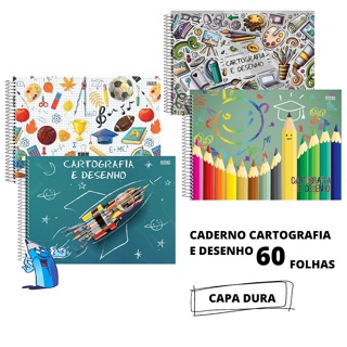 Caderno Cartografia e Desenho Espiral Capa Dura 60 Fls Boruto - Capa C -  São Domingos