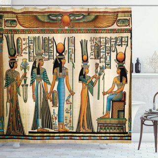 Pintura Faraó Pirâmide Egípcia Cortina De Chuveiro Tela Decorativa De Banho Com Gancho