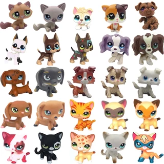 LPS CAT Rare Littlest pet shop Brinquedos De Pêlo Curto Kitten Dog Dachshund Collie Spaniel Great Dane Originais Com Cabeça Bobble