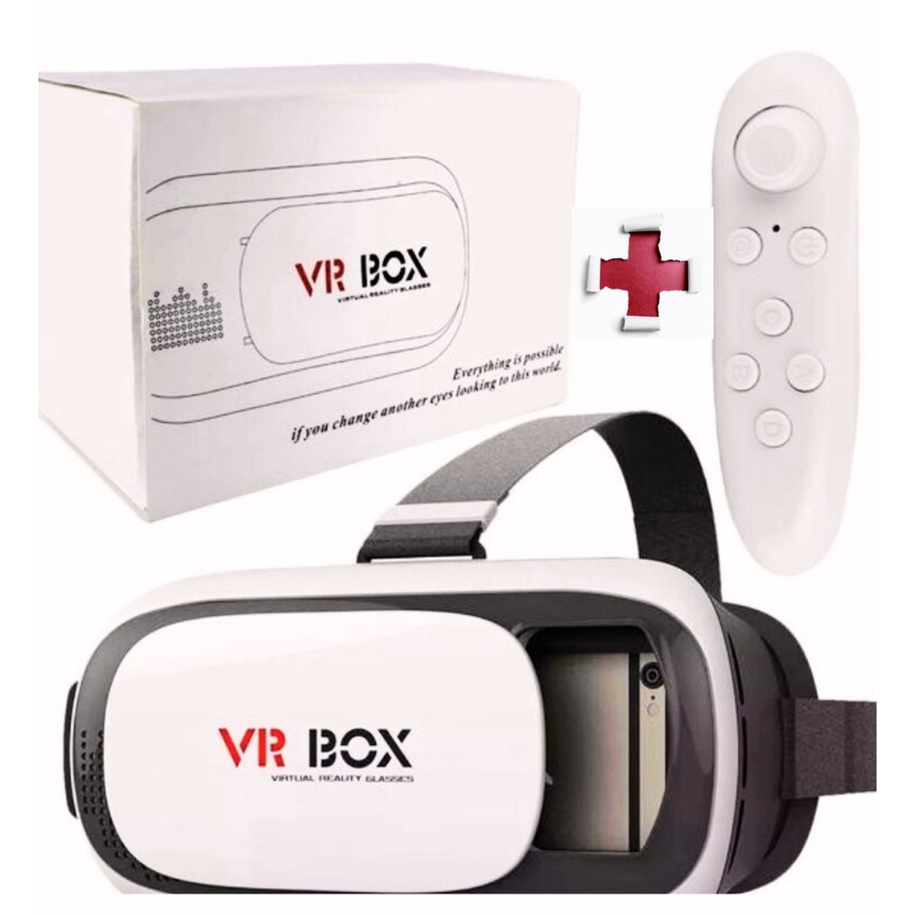 Óculos de Realidade Virtual 3D Vr Box com Controle Bluetooth | Shopee ...