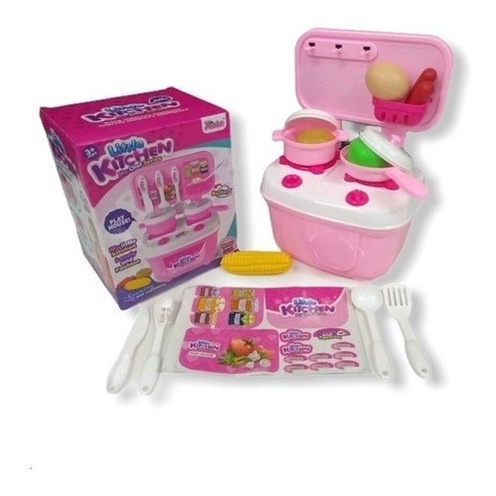 Kit Cozinha Infantil Jogo de Panela Fogão Comida Prato 23pç