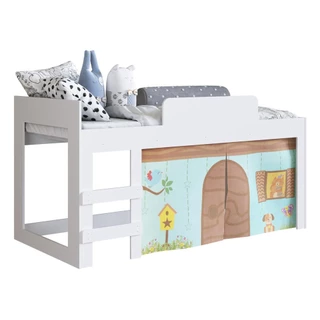 Cama Infantil com Cortinas para Colchão 188x88cm Multimóveis CR40068 em Oferta na Shopee