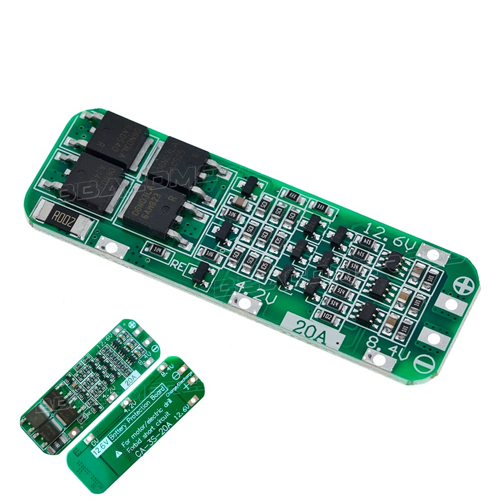 Placa Controle Proteção Bateria de Lítio Bms 3s 20a 12.6v