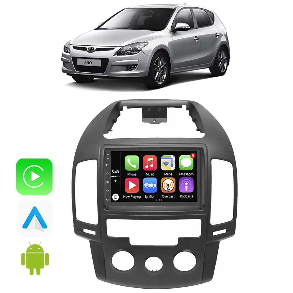Kit Central Multimidia Carplay Android Auto Hyundai I30 2009 2010 2011 ...