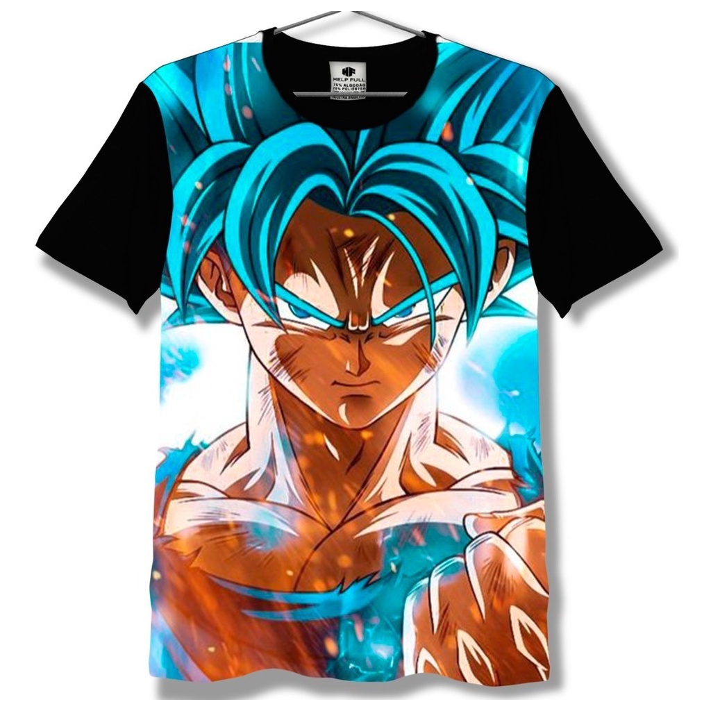 Camiseta Stompy Goku Desenho Estampada - Preto