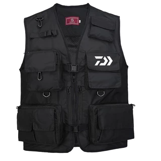 Colete De Pesca Esportivo Para Homens De Exterior De Malha Solta Multi-Pockets Fotógrafo De Respiração Rápida Mais Coletes Tamanho