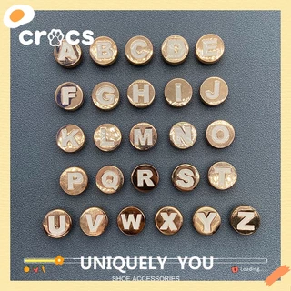 Novos Encantos De Crocs jibbitz Letras Metálicas De Alta Qualidade A-Z Para Decoração De Sapatos De Crocodilo Charme De metal