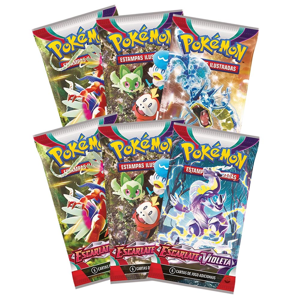 Kit 4 Booster Box 144 Pacotes Escarlate e Violeta Case Fechada COPAG  Original Cartas Pokémon TCG