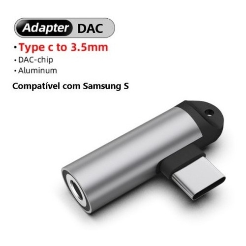 Adaptador Usb C Para Fone P2 Dac Compatível Samsung S20 S21
