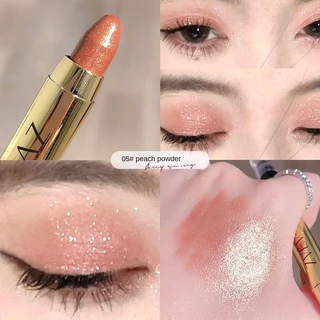 Lápis De Sombra Brilhante Com Esponja Metálica Manchada De Longa Duração Perolada Maquiagem Eyeliner Pen Cosméticos
